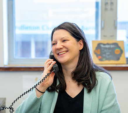 PCB employee on the phone