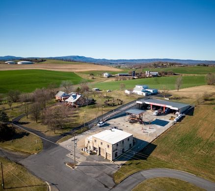 Aerial view of a farm