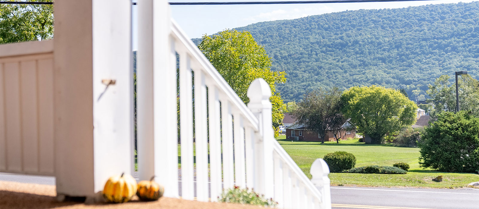 View of mountain from porch