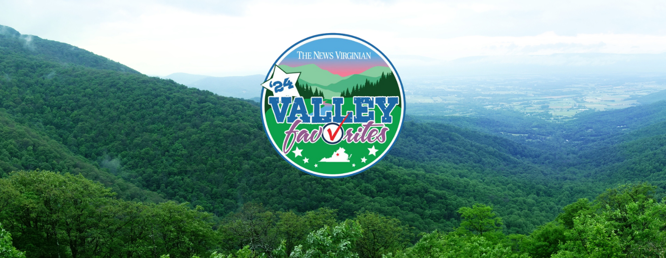 mountains with Valley Favorites logo in front