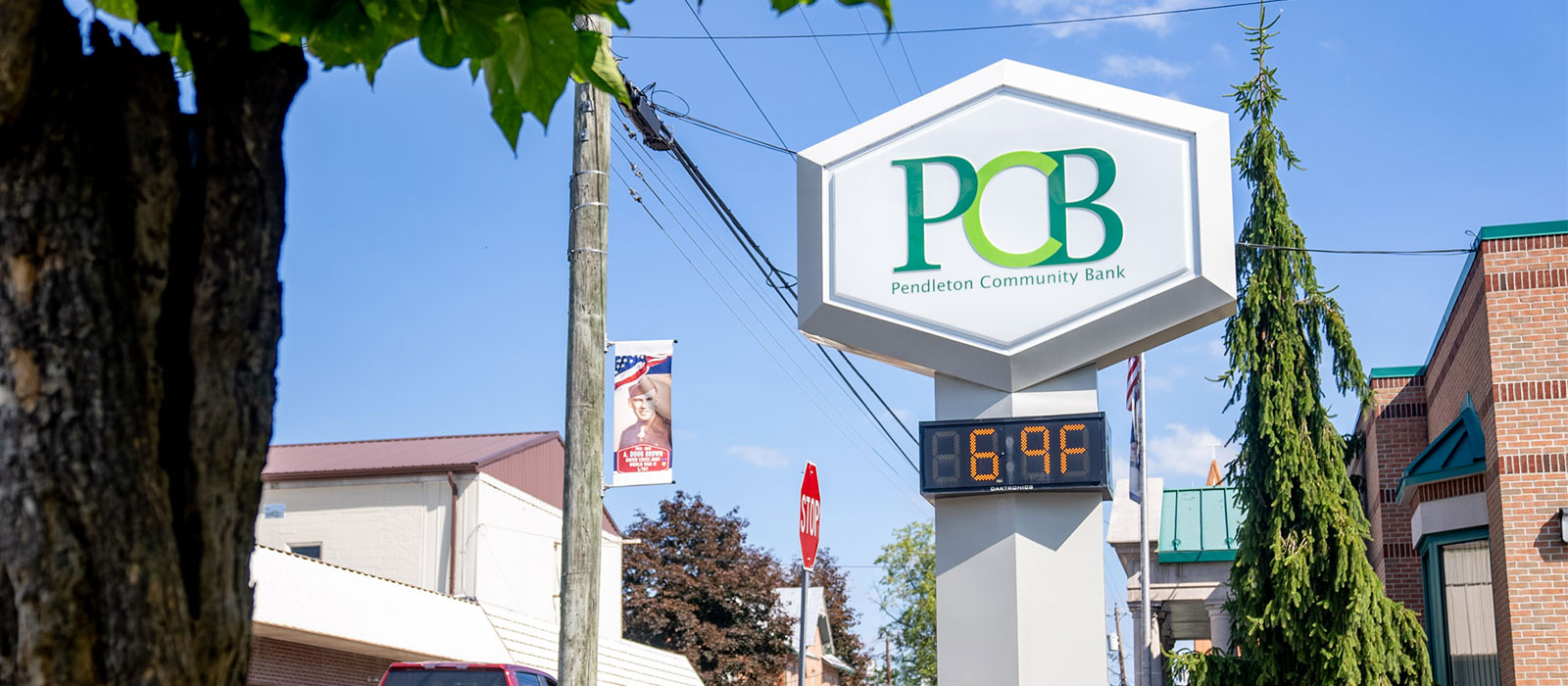 Outdoor photo of PCB signage